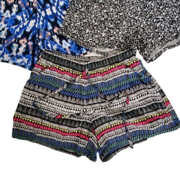 BeBop And See You Monday Printed Casual Soft Shorts Women's Small, Set Of 3 - Picture 3 of 13